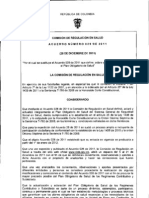 Acuerdo 029 de 2011 - POS - Deroga Acuerdo 028