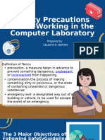 Safety Precautions When Working in The Computer Laboratory