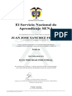 Certificado de Eléctricista