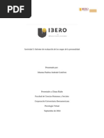 Actividad 3 Informe de Evaluación de Los Rasgos de La Personalidad