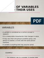 Kinds of Variables and Their Uses Prac