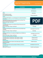 Book List Grade Grade X IGCSE 2024 25