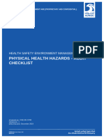 HSE-OH-ST08 Compliance Checklist Physical Hazards