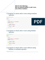 C Program To Check Odd or Even Using Modulus Operator