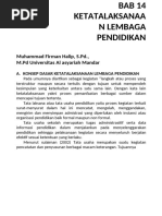 Bab 14 Ketatalaksanaan Lembaga Pendidikan