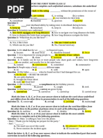 Revision For The First Term - Class 12 - Key