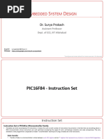 Notes - ESD - PIC MicroController - Instruction Set