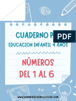 Cuaderno Numeros Del 1 Al 6 - Infantil 4 Años