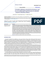 Exploring Impact of Student Attitude, Parental Involvement, and Teacher Competence On Mathematics Performance in Selected Schools in Northern Ghana