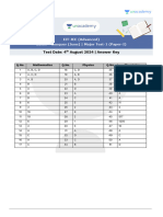 IIT-JEE - CONQUER - Major Test 1 - June - 133101 - Advance P1 - Answer Keys