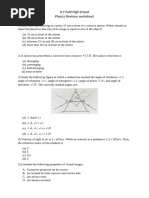 Physics Revision Worksheet Grade X