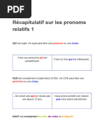 Récapitulatif Sur Les Pronoms Relatifs 1