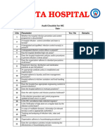 Audit Checklist For HIC