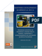 Programa Especifico de Seguridad para El Manejo Transporte y Almacenamiento de Sustancias Quimicas Peligrosas