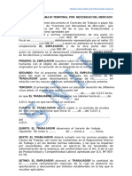 Contrato de Trabajo Temporal Por Necesidad de Mercado