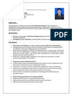 Estimation Engineer CV