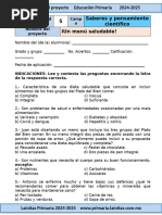 5to Grado Septiembre - Examen 03 Un Menú Saludable (2024-2025)