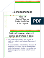 Macroeconomics Topic 1A Classical Theories Production