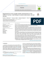 Experimental Pre-Tests of Public Health Communications On The COVID-19 Vaccine: A Null Finding For Medical Endorsement, Risk and Altruism