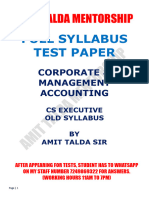 Cma - Old Syllabus - Question Paper - Questions