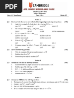 Maths 11th Question Paper