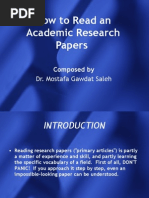 How To Read An Academic Research Papers