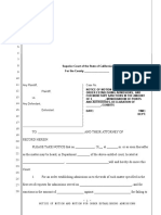 Sample Motion To Have Matters Deemed Admitted For California