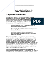 4 - Orçamento Público, Títulos Do Tesouro Nacional e Dívida Pública