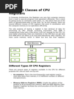 Different Classes of CPU Registers