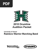 2010 Drumline Audition Packet: Rainbow Warrior Marching Band