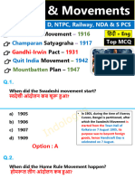 Imp Movements & Events (Top MCQ)