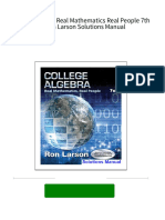 College Algebra Real Mathematics Real People 7th Edition Larson Solutions Manual all chapter instant download