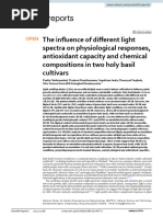 The Influence of Different Light Spectra On Physiological Responses, Antioxidant Capacity and Chemical Compositions in Two Holy Basil Cultivars