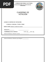 CUADERNO DE VOTACION Tierra Firme