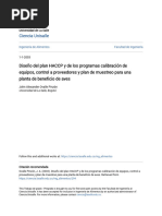 Diseño Del Plan HACCP y de Los Programas Calibración de Equipos