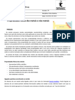 Ficha informativa _Propriedades físicas dos metais e não metais