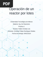 Practica 1 - Operación de Un Reactor Por Lotes