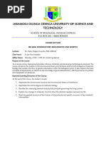 SPB 9206 Introctory Biochemistry and Genetics Course Outline