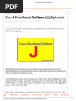 Court Shorthand Outlines (J) Alphabet