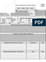 Reporte de investigacion de Accidente Incidente