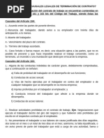 Cuáles Son Las Causales Legales de Terminación de Contrato