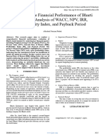 Evaluating the Financial Performance of Bharti Airtel: An Analysis of WACC, NPV, IRR, Profitability Index, and Payback Period