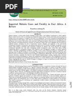 Imported Malaria Cases and Fatality in East Africa: A Review (WWW - Kiu.ac - Ug)