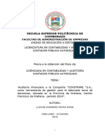 "Auditoría Financiera A La Compañía "CONSTRAPE "S.A.