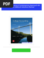 College Accounting A Contemporary Approach 4th Edition Haddock Solutions Manual