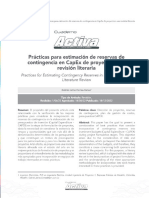 Prácticas para Estimación de Reservas de Contingencia en CapEx de Proyectos: Una Revisión Literaria