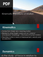 One Dimensional Kinematics