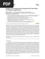 Atomic Layer-Deposited Al-Doped ZnO Thin Films For Display Applications