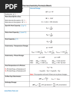 Thermochemistry Formula Sheet