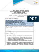 Guía de Actividades y Rúbrica de Evaluación - Tarea 3 - Determinación